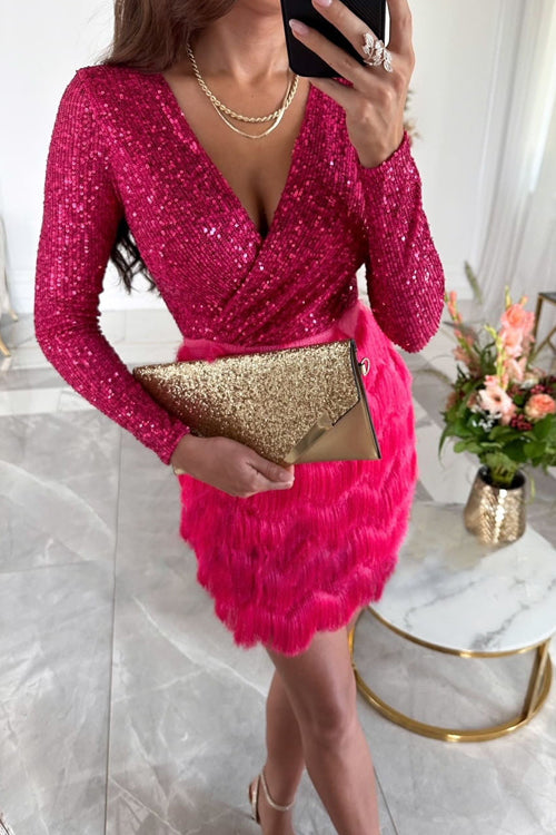 Rochie petrecută Damă cu decolteu în V și fustă evazată - 1 - Modariox