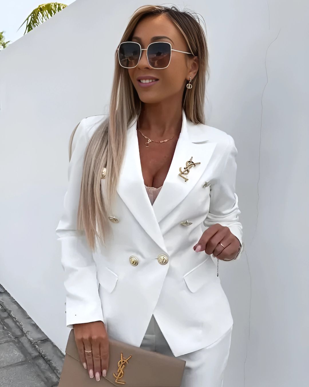 Blazer damă cu două rânduri de nasturi și croială ajustată - 10 - Modariox