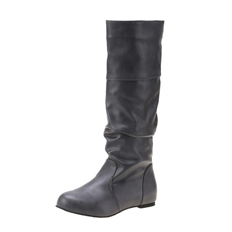 Botine elegante damă cu aspect din piele întoarsă și vârf rotund | M&R - 6 - Modariox