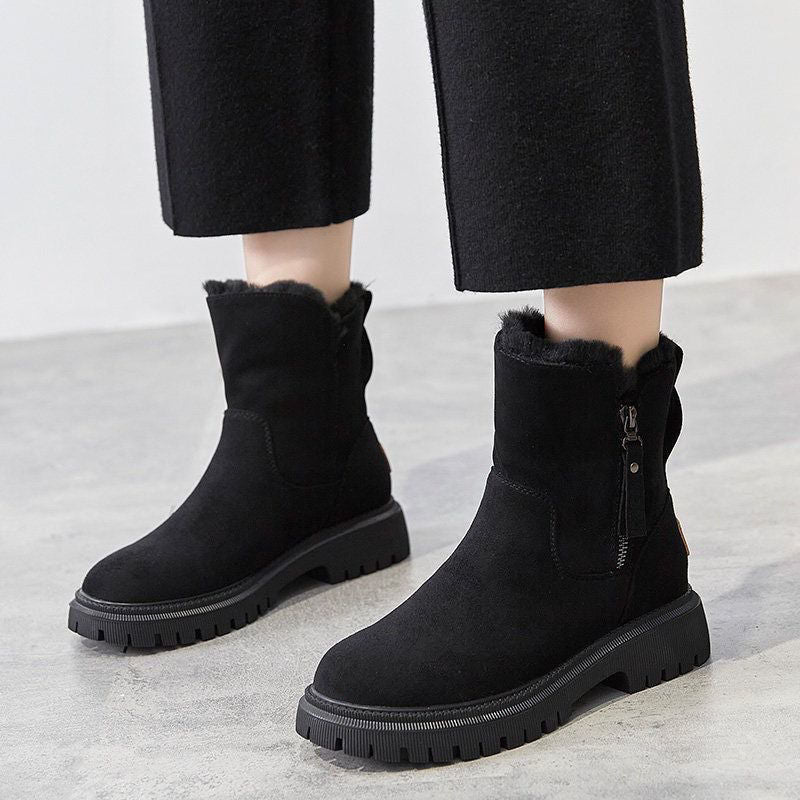 Botine damă cu toc jos și căptușeală din blăniță | M&R - 1 - Modariox