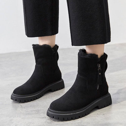 Botine damă cu toc jos și căptușeală din blăniță | M&R - 1 - Modariox