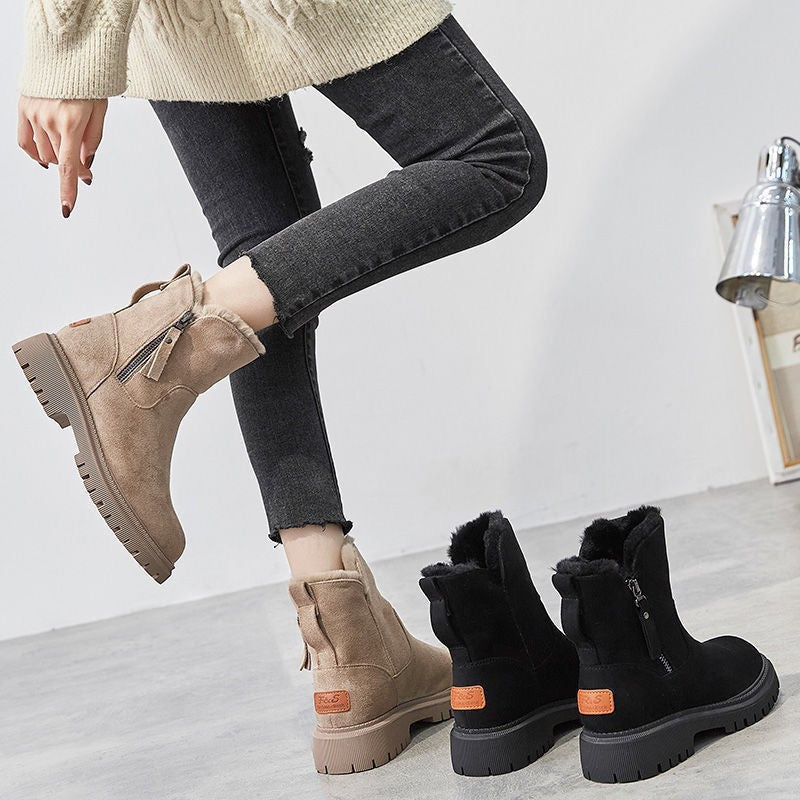Botine damă cu toc jos și căptușeală din blăniță | M&R - 3 - Modariox