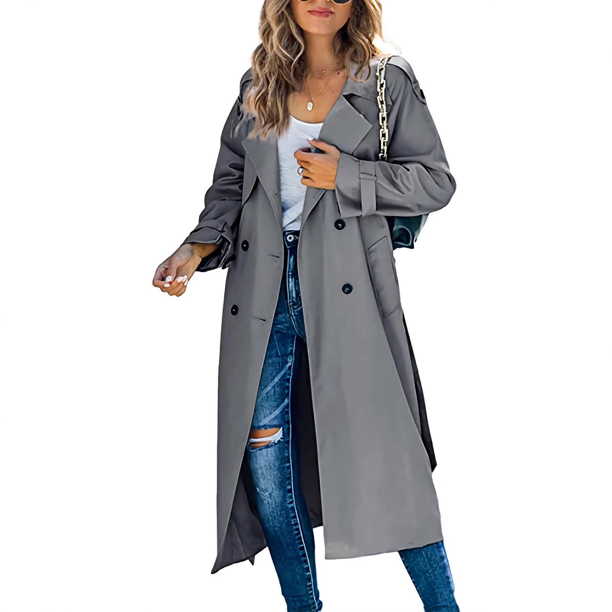 Rochie Trench Midi cu Închidere Dublă și Croială Lejeră | M&R - 1 - Modariox