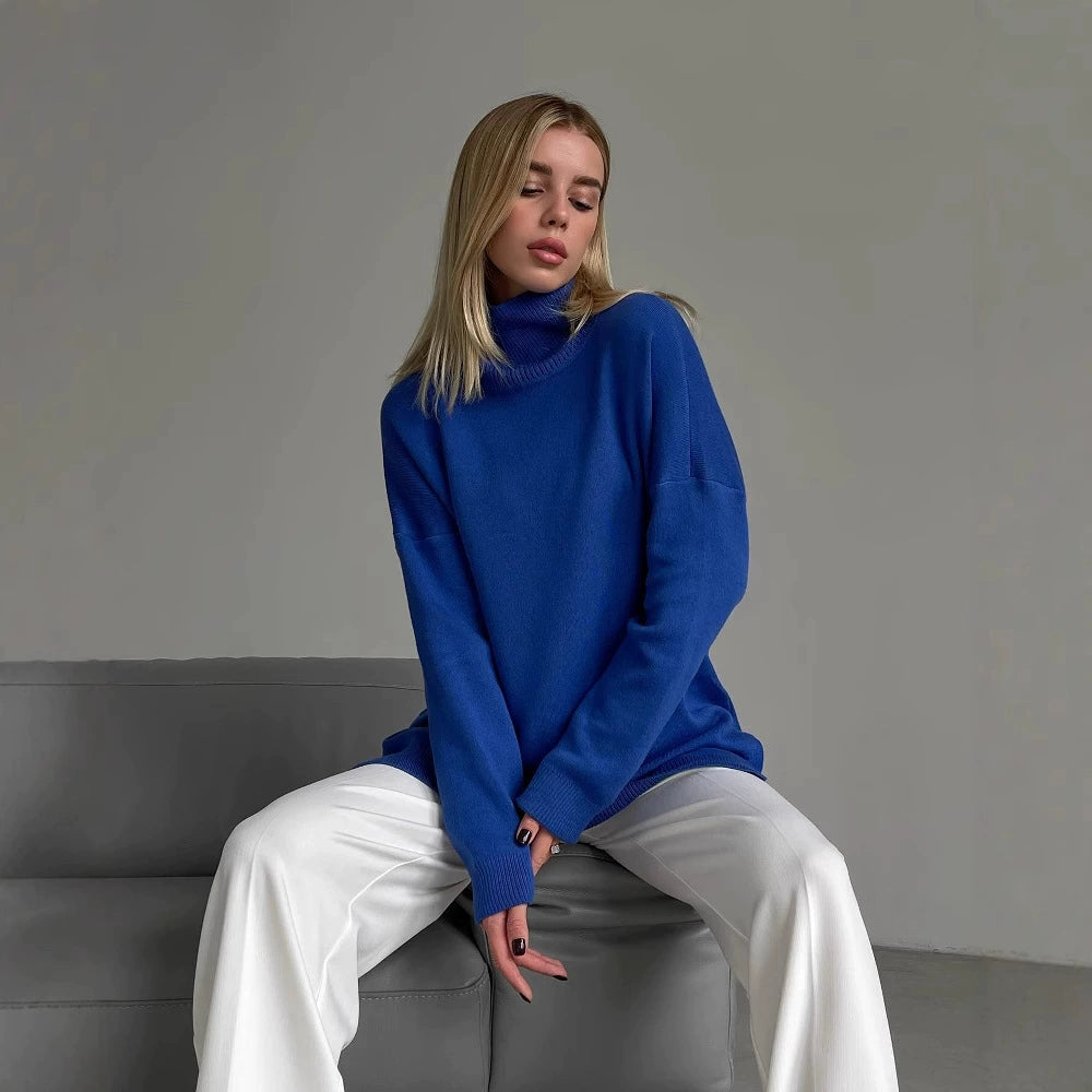 Pullover lejer cu guler înalt | M&R - 8 - Modariox
