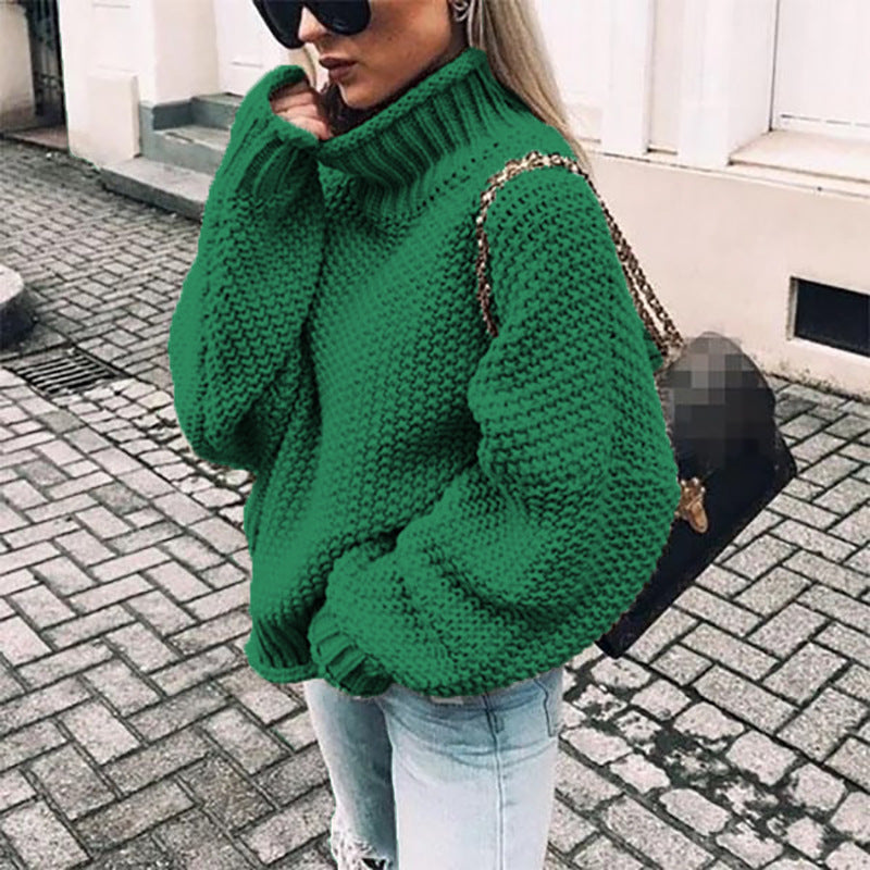 Pulover damă cu guler înalt și croială lejeră | M&R - 3 - Modariox