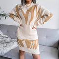 Rochie tricotată damă cu model abstract și croi lejer | M&R - 3 - Modariox