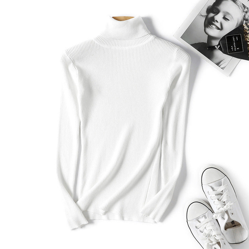 Pullover cu guler înalt, croială slim și material elastic | M&R - 1 - Modariox