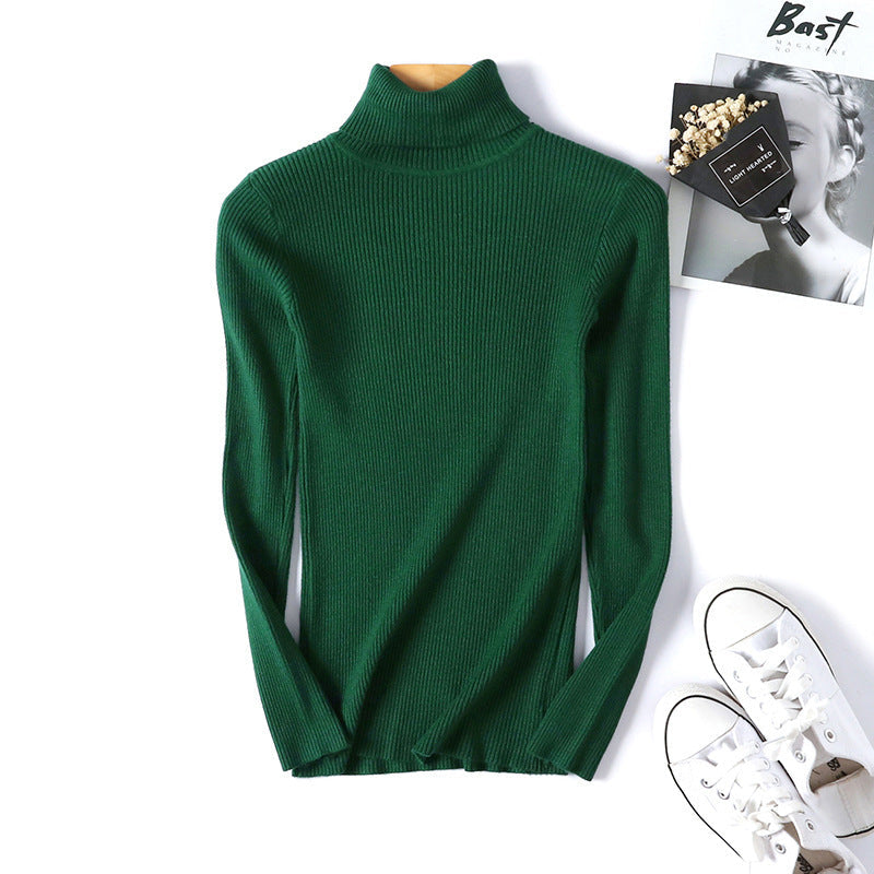 Pullover cu guler înalt, croială slim și material elastic | M&R - 2 - Modariox