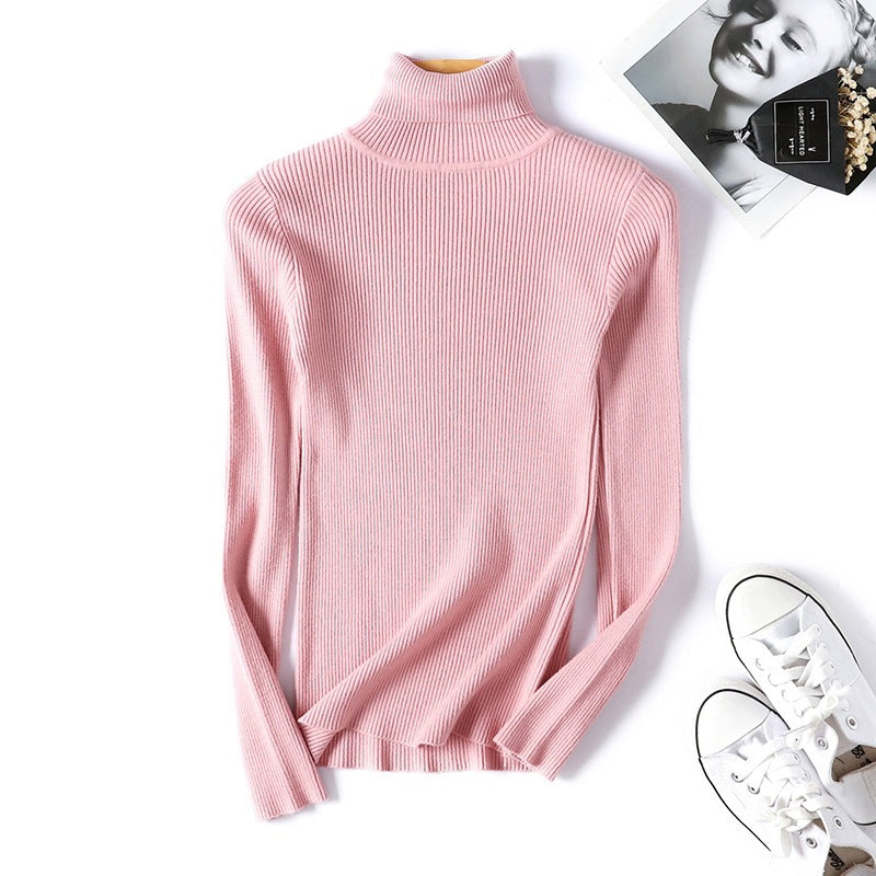Pullover cu guler înalt, croială slim și material elastic | M&R - 3 - Modariox
