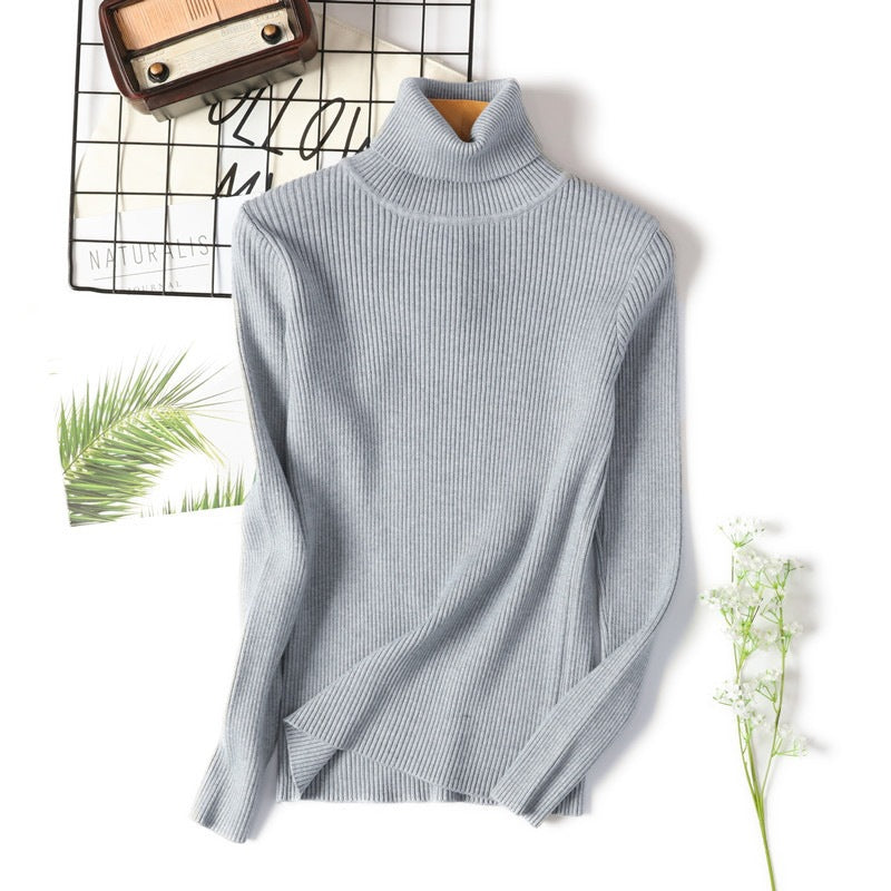 Pullover cu guler înalt, croială slim și material elastic | M&R - 4 - Modariox