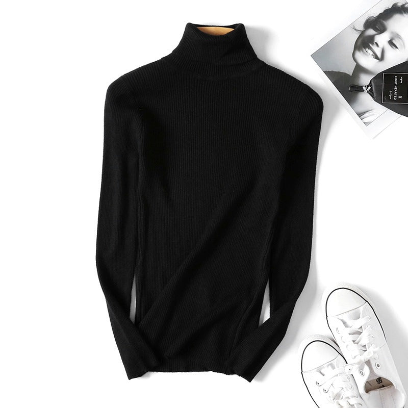 Pullover cu guler înalt, croială slim și material elastic | M&R - 5 - Modariox