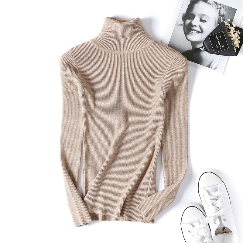 Pullover cu guler înalt, croială slim și material elastic | M&R - 6 - Modariox