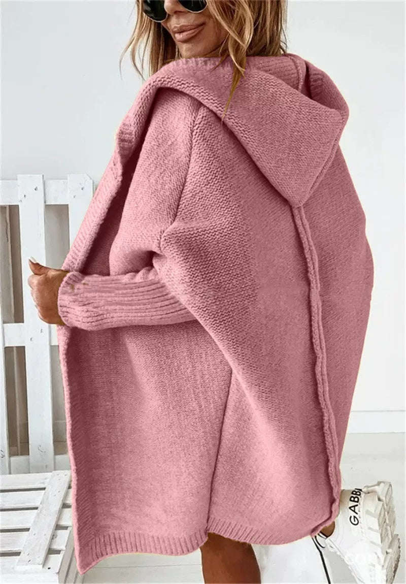 Cardigan cu glugă pentru Damă, croială lejeră și aspect pufos | M&R - 6 - Modariox