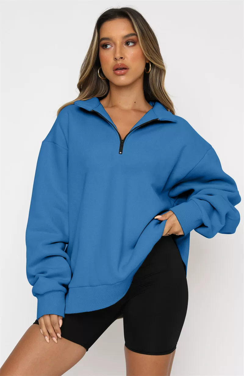 Hoodie Damă cu guler înalt și fermoar | M&R - 6 - Modariox
