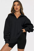Hoodie Damă cu guler înalt și fermoar | M&R - 7 - Modariox