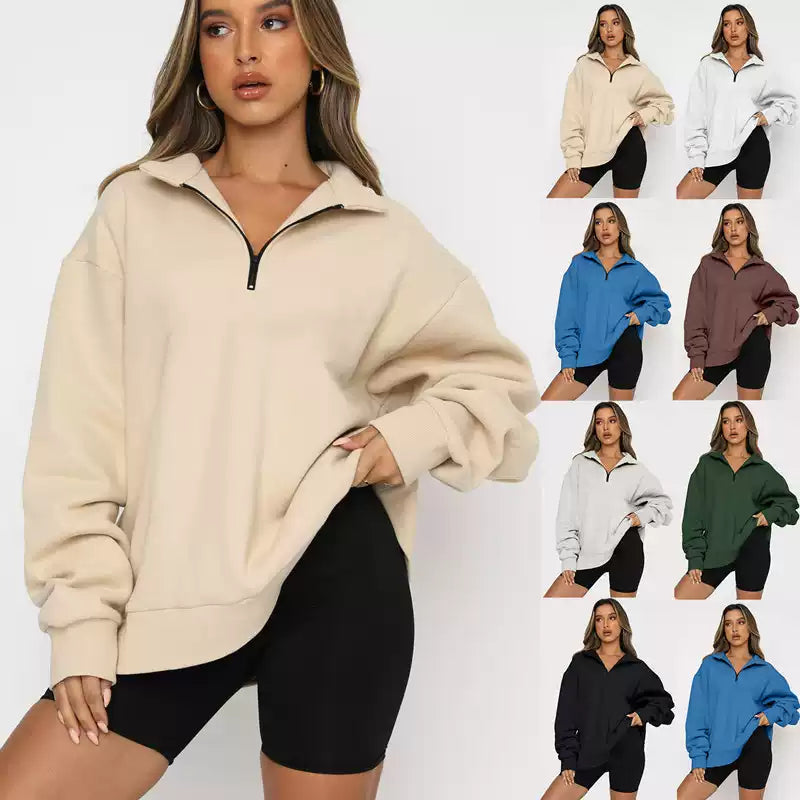 Hoodie Damă cu guler înalt și fermoar | M&R - 8 - Modariox