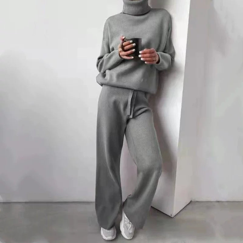 Set două piese lejer cu pulover și pantaloni lărgi | M&R - 9 - Modariox