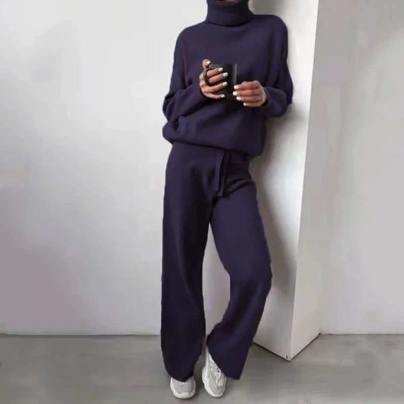 Set două piese lejer cu pulover și pantaloni lărgi | M&R - 13 - Modariox