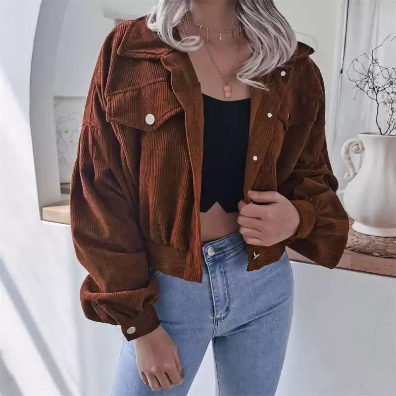Jachetă damă din catifea cu croi scurt și mânci bufante | M&R - 2 - Modariox