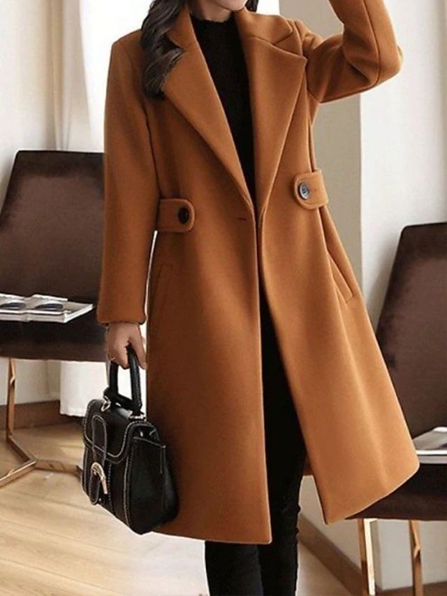Palton elegant damă cu croială ajustată și guler ascuțit - 2 - Modariox