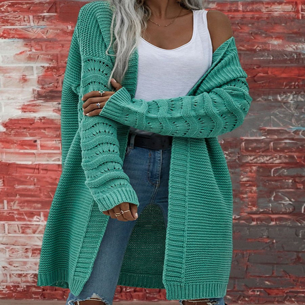Cardigan elegant pentru femei cu mâneci lungi și decolteu în V - 1 - Modariox