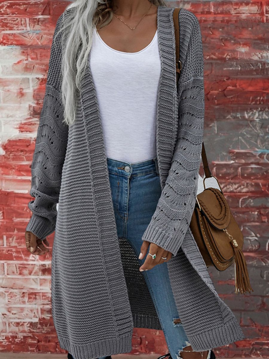 Cardigan elegant pentru femei cu mâneci lungi și decolteu în V - 2 - Modariox