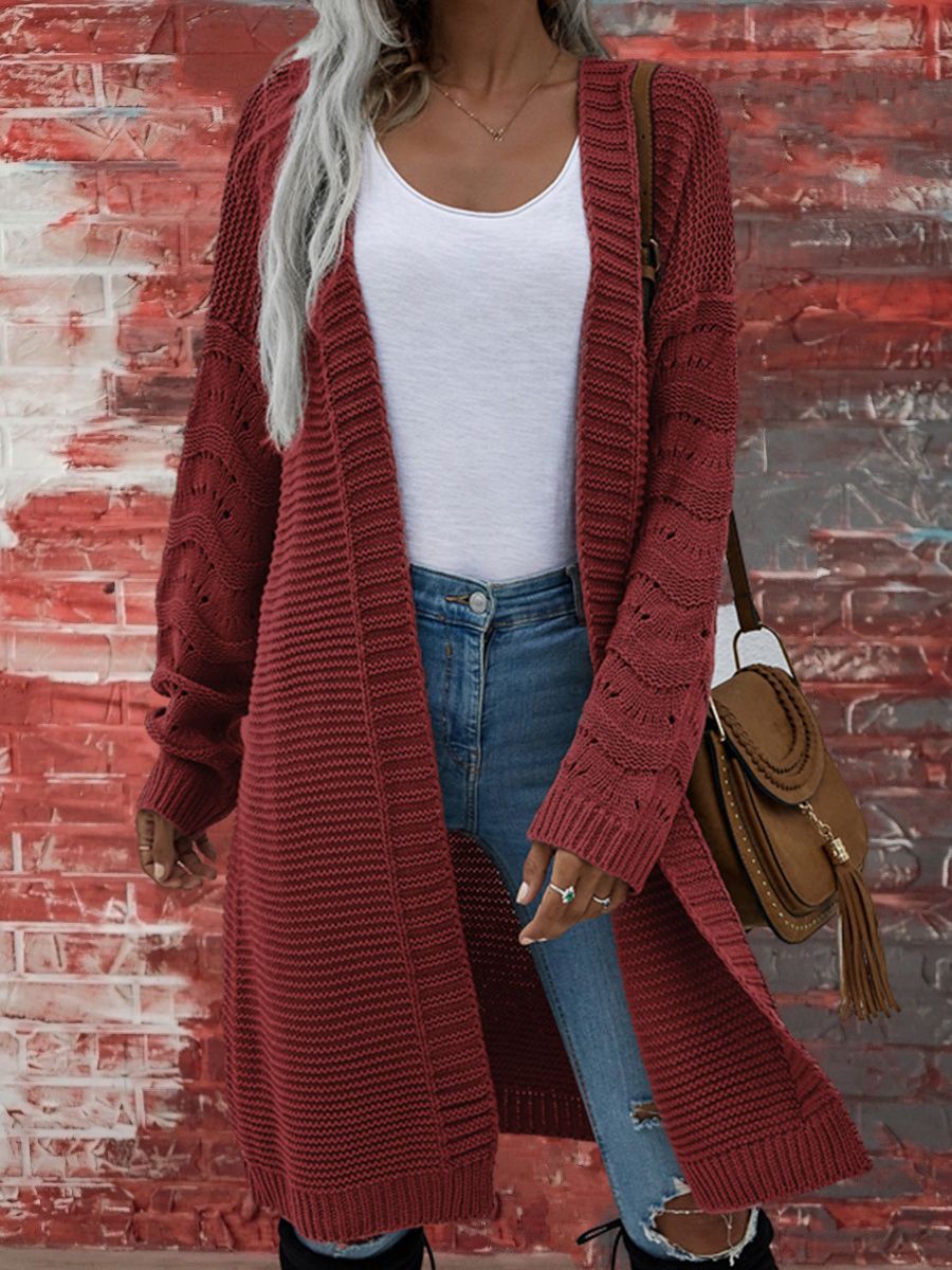 Cardigan elegant pentru femei cu mâneci lungi și decolteu în V - 8 - Modariox