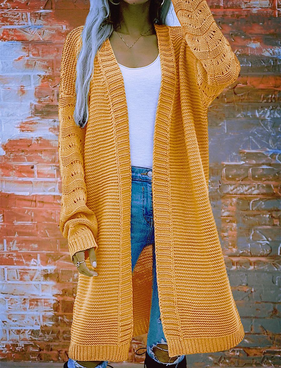 Cardigan elegant pentru femei cu mâneci lungi și decolteu în V - 9 - Modariox