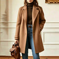 Palton Stilat pentru Femei cu Revers Elegant și Detalii cu Butoni - 2 - Modariox