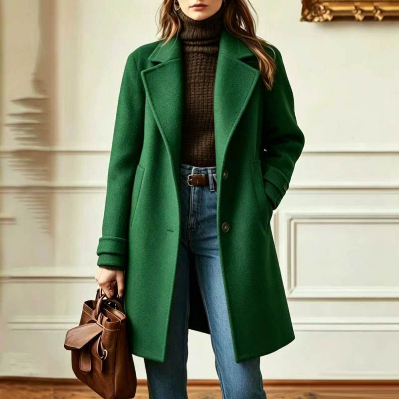 Palton Stilat pentru Femei cu Revers Elegant și Detalii cu Butoni - 7 - Modariox