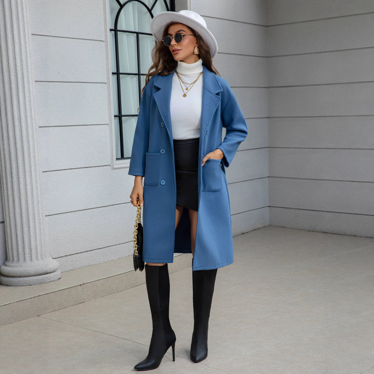 Palton cu curea și design elegant - 2 - Modariox