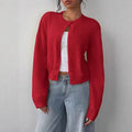 Cardigan damă cu decolteu rotund și mâneci lungi, disponibil în diverse culori - 2 - Modariox