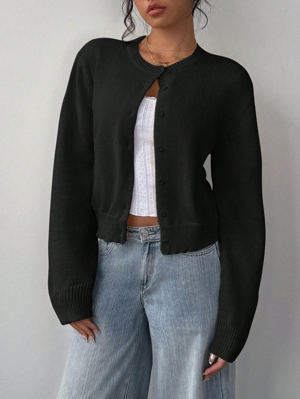 Cardigan damă cu decolteu rotund și mâneci lungi, disponibil în diverse culori - 7 - Modariox