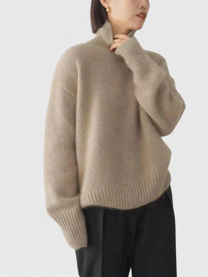 Pulover elegant pentru femei cu guler înalt și croială confortabilă - 5 - Modariox