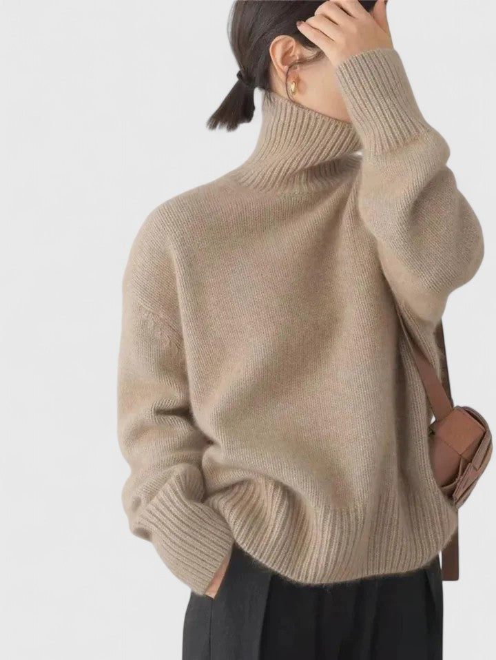 Pulover elegant pentru femei cu guler înalt și croială confortabilă - 6 - Modariox