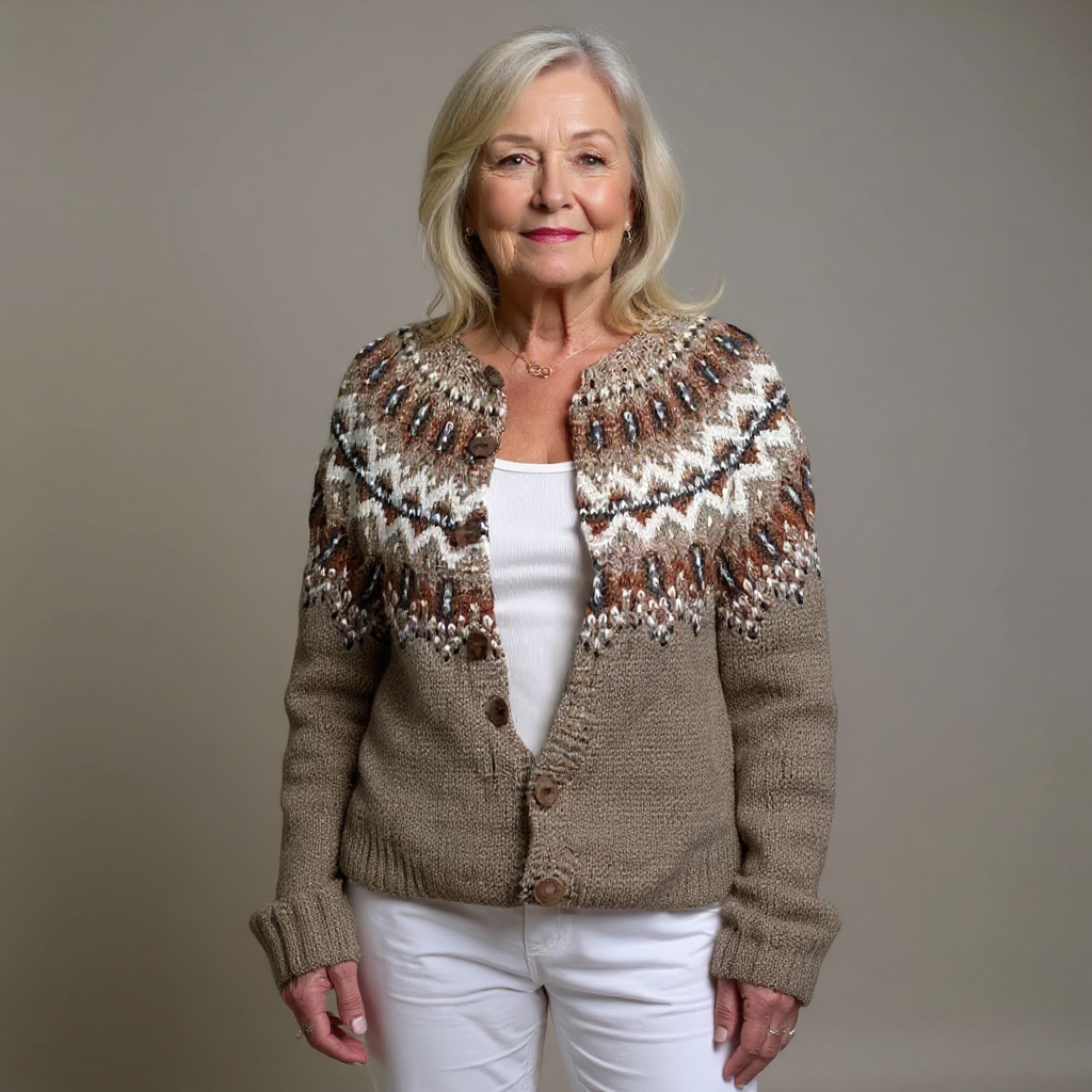Cardigan elegant pentru femei cu detalii butonat și yoke decorativ - 2 - Modariox