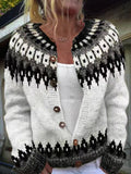 Cardigan damă cu imprimeu grafic și nasturi - 1 - Modariox