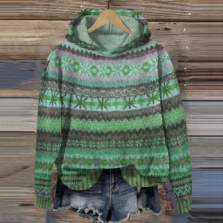 Hanorac Damă cu Glugă și Imprimeu Colorat - 2 - Modariox