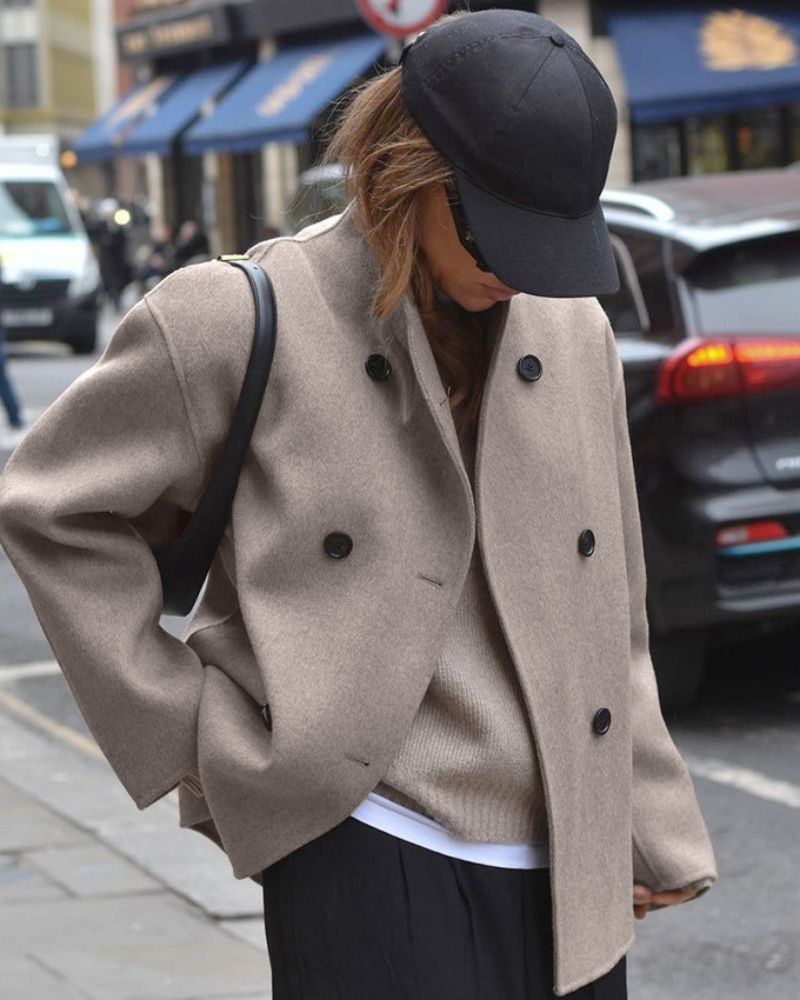 Palton Oversized pentru Femei - Elegant cu Închidere Dublă - 1 - Modariox