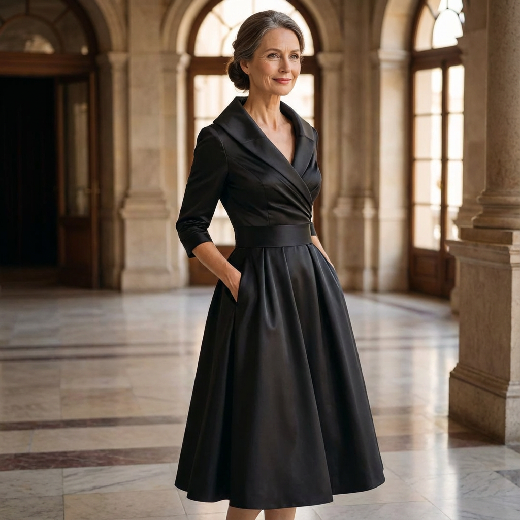 Rochie elegantă de ocazie damă cu croială petrecută și fustă evazată - 5 - Modariox