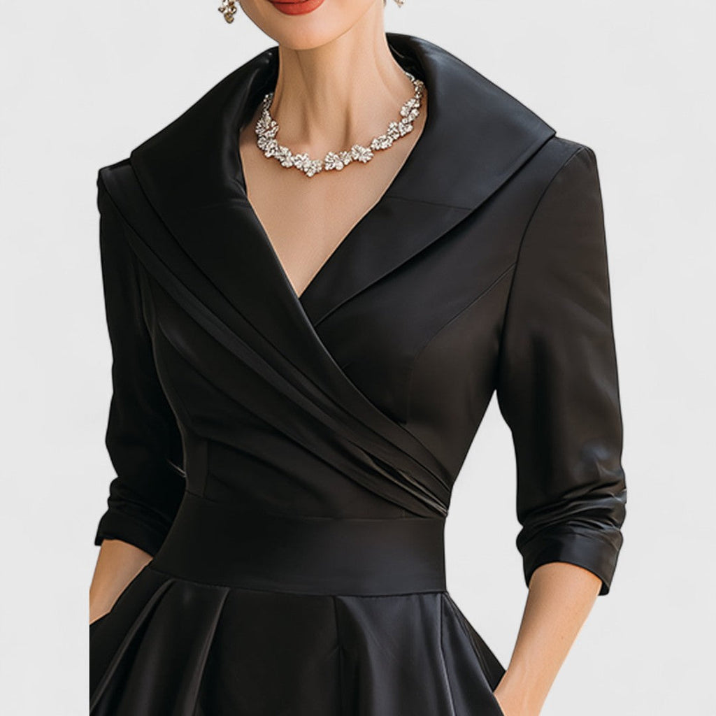 Rochie elegantă de ocazie damă cu croială petrecută și fustă evazată - 7 - Modariox