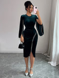 Rochie Midi Elegantă pentru Femei cu Detalii Împăturite și Franjuri - 1 - Modariox