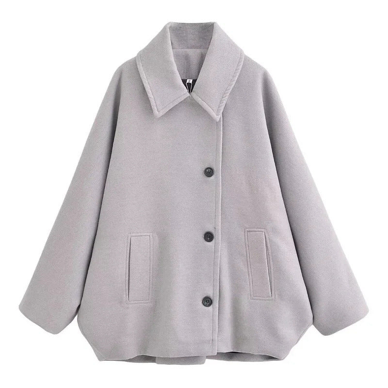 Palton damă cu croi lejer și guler oversized - 7 - Modariox