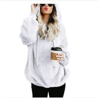 Hoodie pentru femei cu glugă și buzunar confortabil, croială relaxată - 3 - Modariox