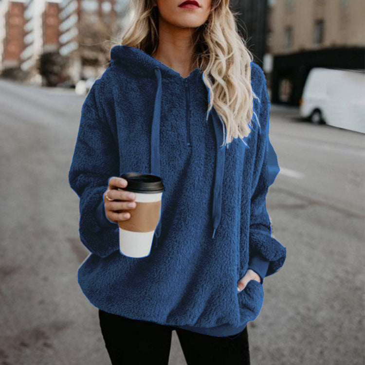 Hoodie pentru femei cu glugă și buzunar confortabil, croială relaxată - 6 - Modariox
