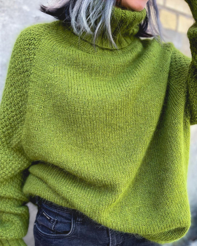 Pulover damă cu guler înalt și croială oversized - 3 - Modariox
