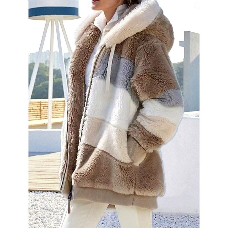 Jachetă damă oversized cu glugă și design modern - 3 - Modariox