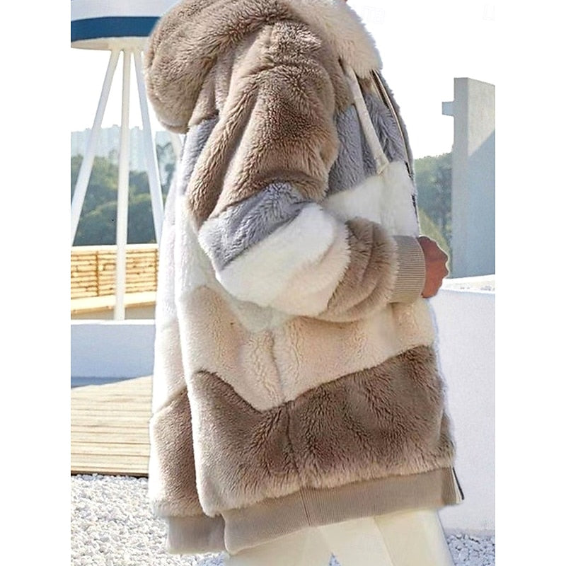 Jachetă damă oversized cu glugă și design modern - 4 - Modariox