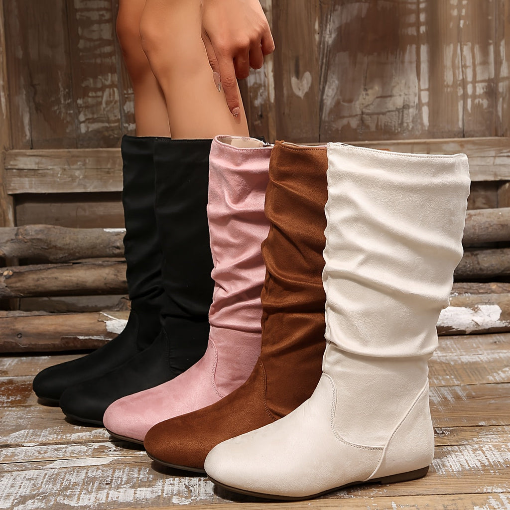Botine damă cu fermoar și design plisat - 11 - Modariox