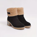 Botine damă cu toc bloc și mansetă pufoasă - 1 - Modariox